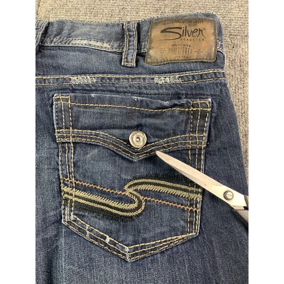 SILVER JEANS Zac Mens Regular Fit Bootcut Jeans Size 38x30 Blue - Picture 5 of 8